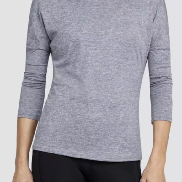 Tail‎ Gray Athletic Victoria Top Frosted Heather Wrap Long Sleeve Athletic Top L - Picture 3 of 9